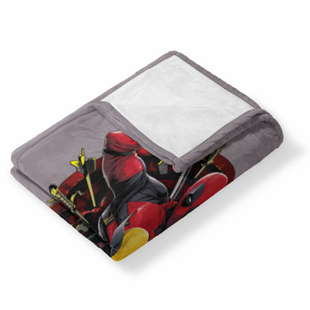 Deadpool & Wolverine Marvel Studios Dead Serious Silk Throw Blanket